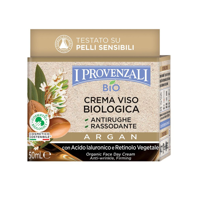 I Provenzali BIO pleťový krém proti vráskám Argan, 50 ml
