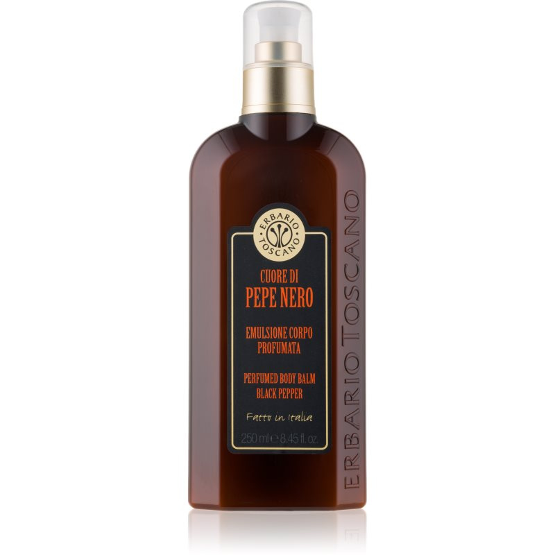Erbario Toscano Cuore di Pepe Nero parfémovaný balzám na tělo pro muže 250 ml