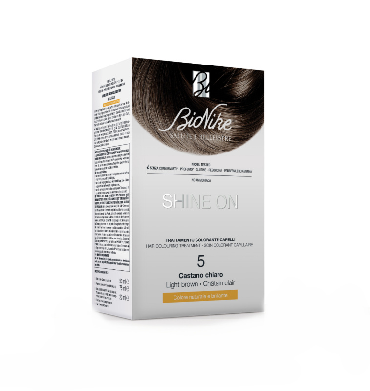 BioNike SHINE ON permanentní barva na vlasy odstín 5 Light Brown 1 ks