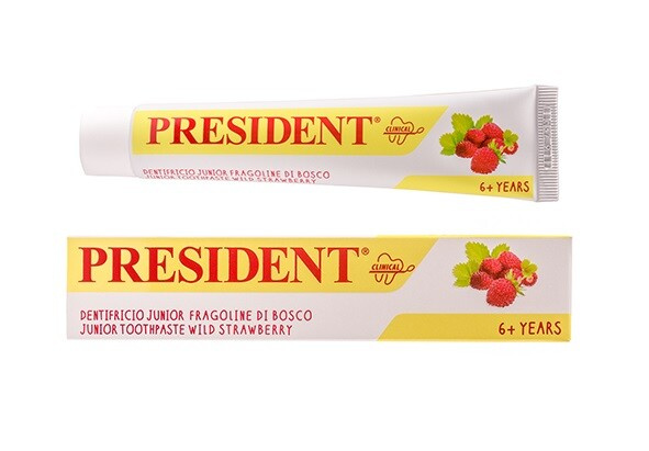 PRESIDENT zubní pasta gel děti 6+let jahoda 50ml