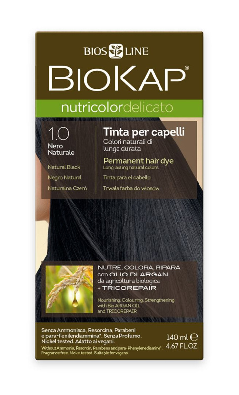 BIOKAP Barva na vlasy 1.0 Černá přírodní 140 ml
