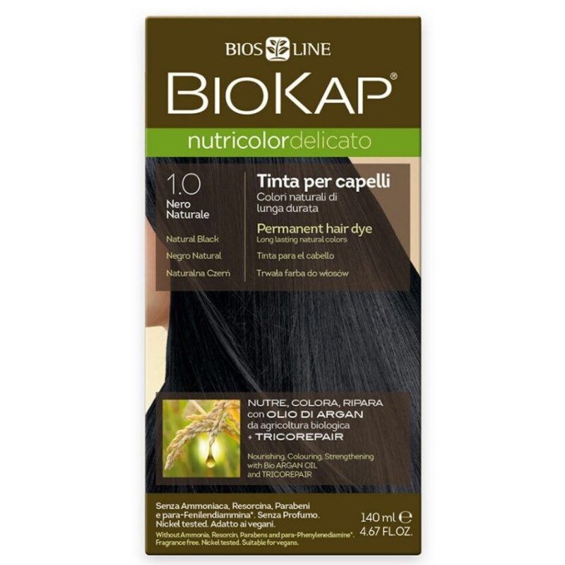 BIOKAP Barva na vlasy 1.0 Černá přírodní 140 ml