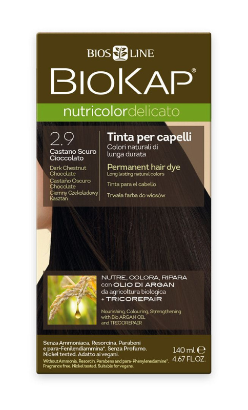 BIOKAP Barva na vlasy 2.9 Kaštan-čoko tmavá 140 ml