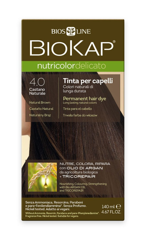 BIOKAP Barva na vlasy 4.0 Hnědá přirozená 140 ml