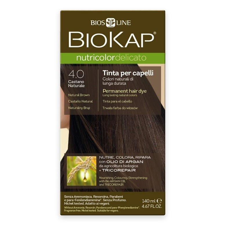 BIOKAP Barva na vlasy 4.0 Hnědá přirozená 140 ml
