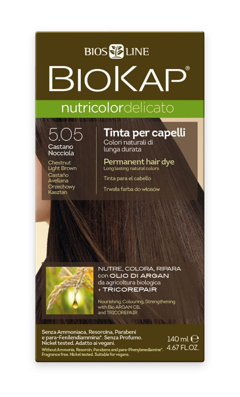 BIOKAP Barva na vlasy 5.05 Hnědá ořechový kaštan 140 ml
