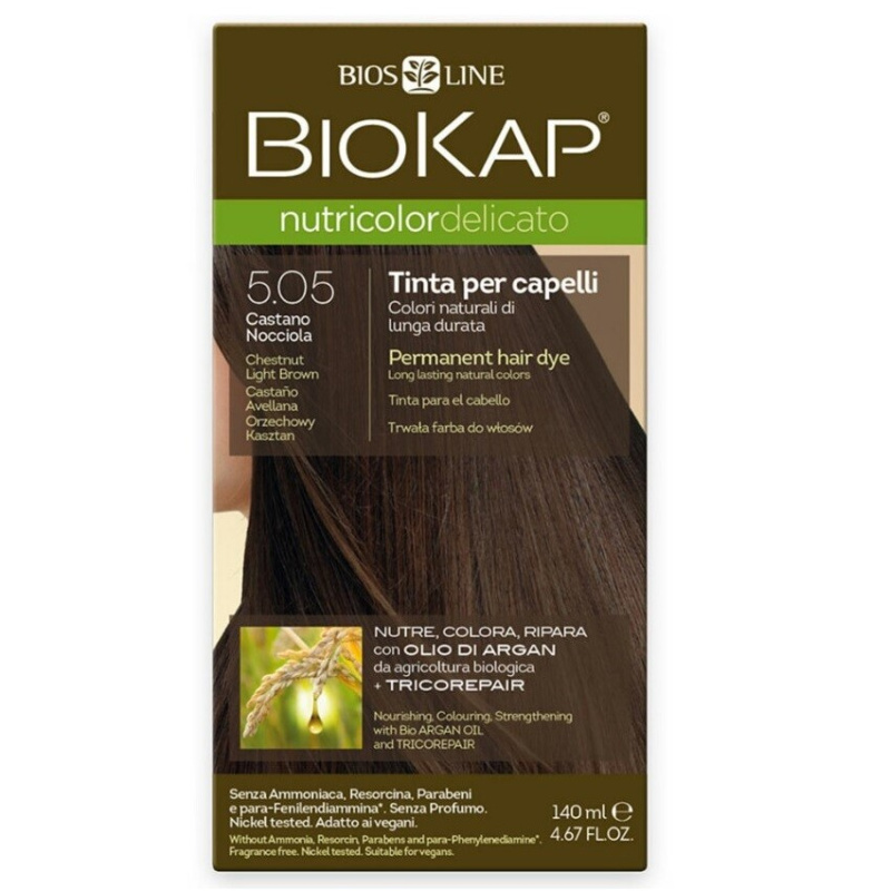 BIOKAP Barva na vlasy 5.05 Hnědá ořechový kaštan 140 ml