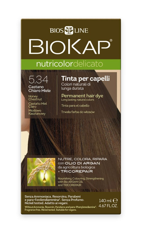 BIOKAP Barva na vlasy 5.34 Medová kaštanová 140 ml