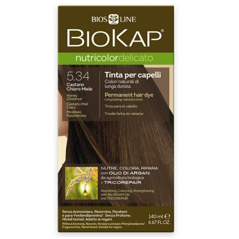 BIOKAP Barva na vlasy 5.34 Medová kaštanová 140 ml