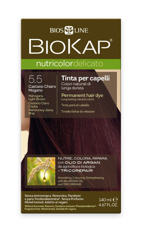 BIOKAP Barva na vlasy 5.50 Hnědá sv.mahagon 140 ml