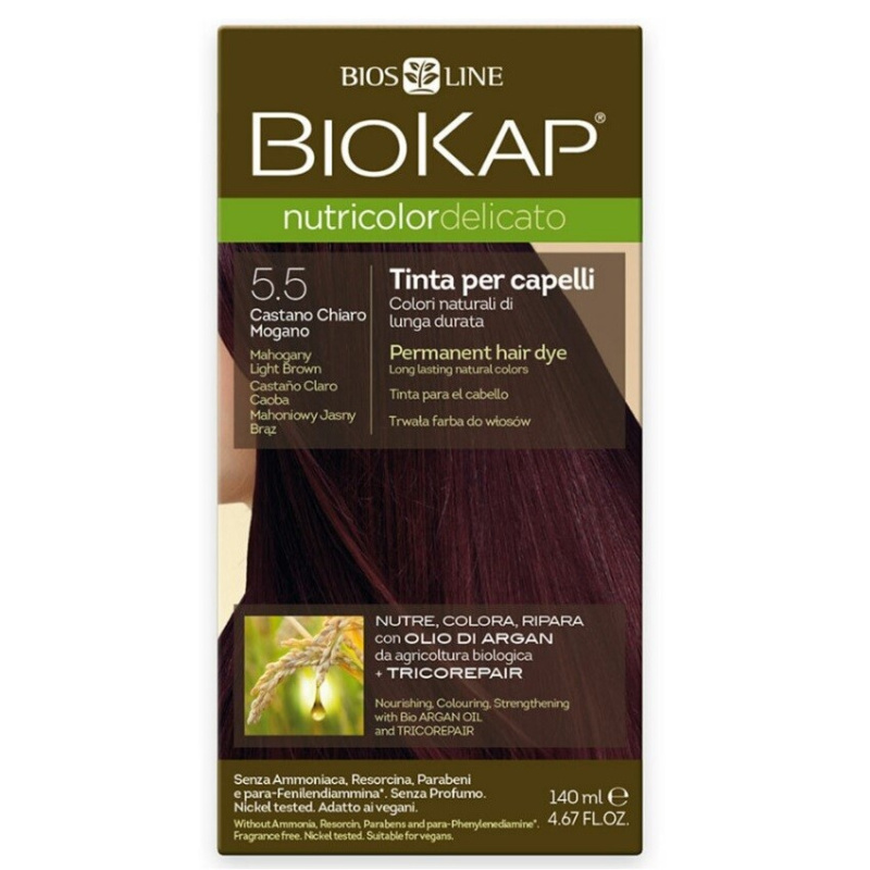 BIOKAP Barva na vlasy 5.50 Hnědá sv.mahagon 140 ml