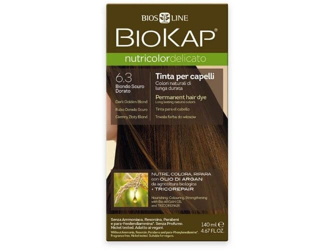 BIOKAP Nutricolor Delicato 6.3 Blond zlatá tmavá barva na vlasy 140 ml