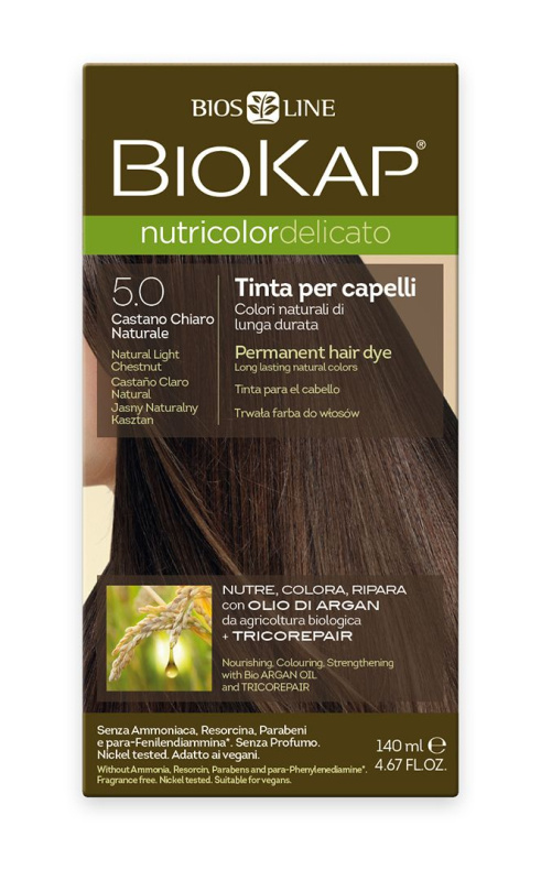 BIOKAP Barva na vlasy 5.0 Kaštan přírodní světlá 140 ml