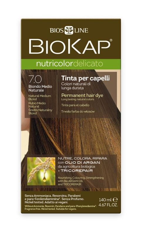 BIOKAP Barva na vlasy 7.0 Blond přírodní střední 140 ml