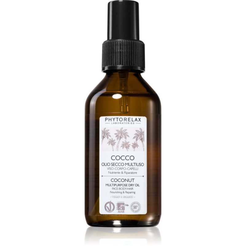 Phytorelax Laboratories Coconut multifunkční suchý olej na obličej, tělo a vlasy 100 ml