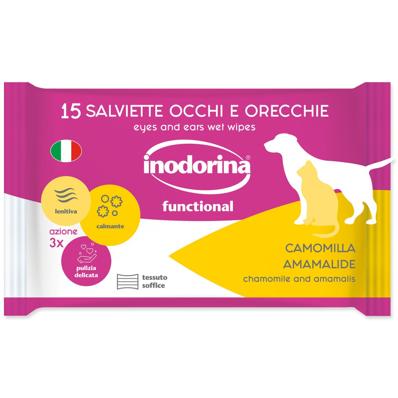 Ubrousky INODORINA na oči a uši Heřmánek 15 ks