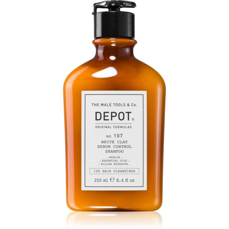 Depot 100 HAIR CLEANSING NO. 107 WHITE CLAY SEBUM SHAMPOO čisticí šampon pro mastné vlasy a vlasovou pokožku 250 ml