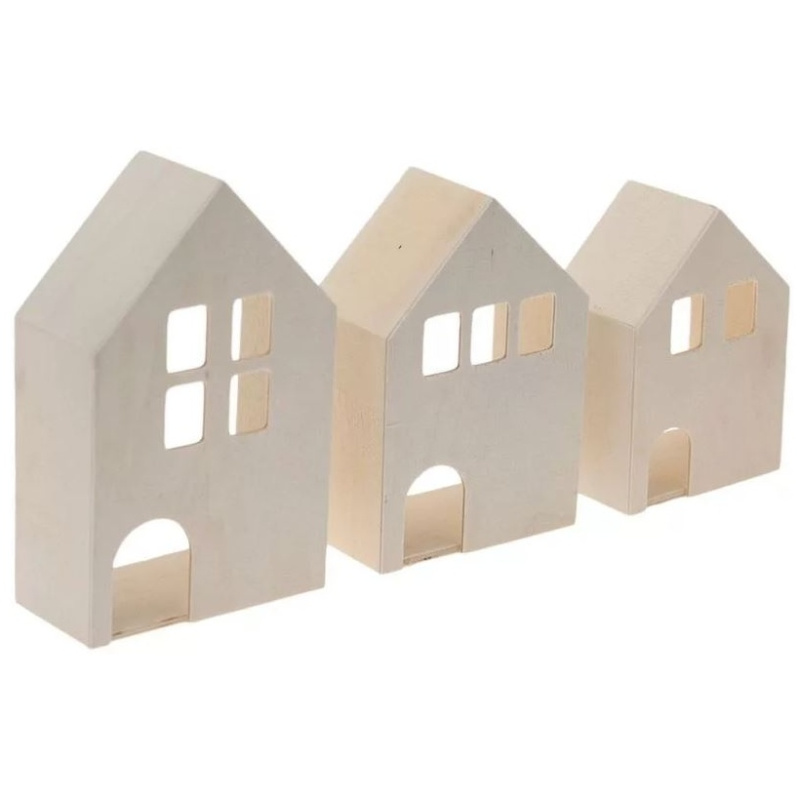 Dřevěné domečky (3ks)