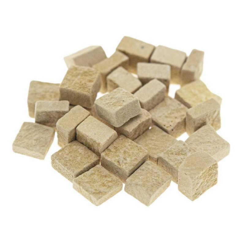 Kamínky mozaika přírodní 0,8cm (100ks) - světle žlutá