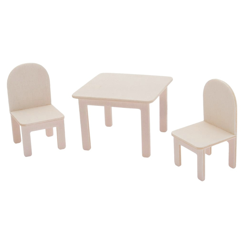 Židle a stůl z překližky (3ks)