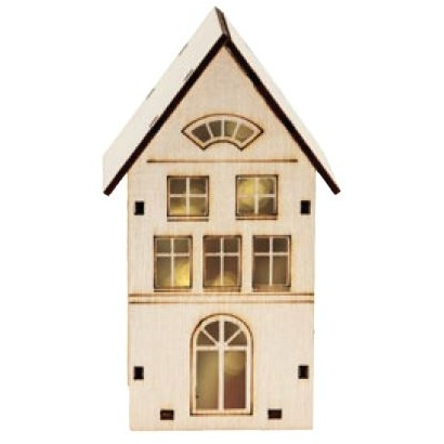 Dřevěný domeček s LED světlem 7×12×5,5cm