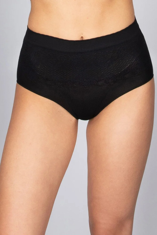 Kalhotky s vyšším pasem bezešvé Culotte Setificato Light Intimidea Barva: Černá, velikost S/M