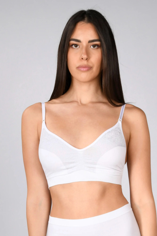 Dámská bezešvá podprsenka Bra Silhouette Jacquard Intimidea Barva: Bílá, velikost L/XL