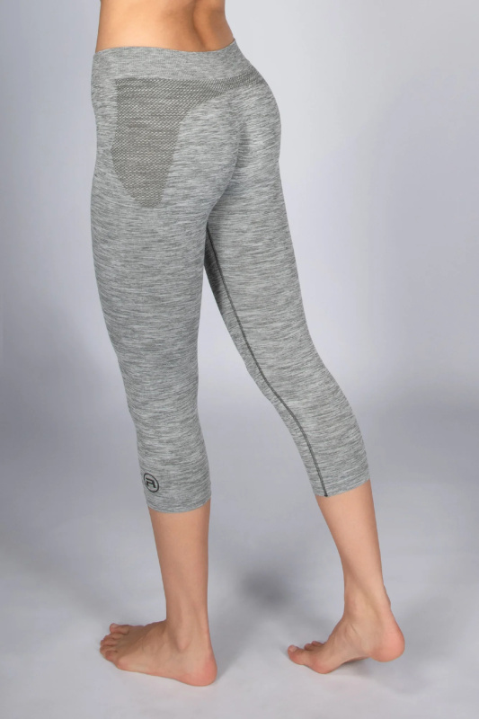 Dámské sportovní legíny 3/4 donna active-fit melange Barva: Grigio melange, Velikost: S/M