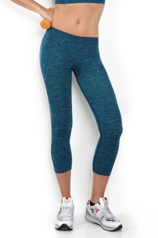 Dámské sportovní legíny 7/8 Donna Active-Fit melange Barva: AZZURRO-FUXIA, velikost S/M