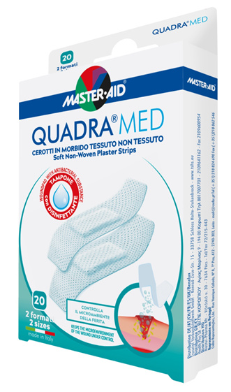 MASTER AID Quadra Med Náplasti jemné 20 kusů 2 velikosti
