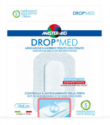 DROP MED Rychloobvaz sterilní antiseptický 10x6 cm 5 kusů