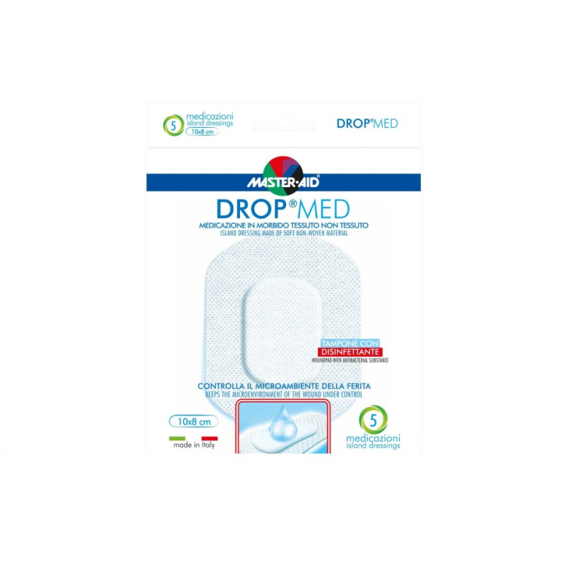 DROP MED Rychloobvaz sterilní antiseptický 10x8 cm 5 kusů