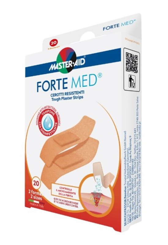 MASTER AID Forte Med Náplasti pevné voděodolné 20 kusů 2 velikosti