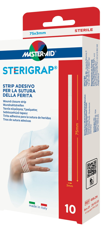 MASTER AID Sterigrap Náplasťové stehy sterilní 75 x 3 mm 10 kusů