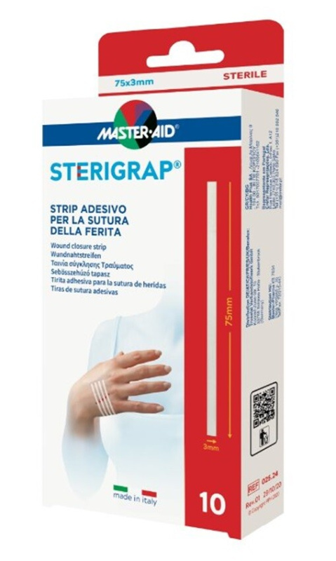 MASTER AID Sterigrap Náplasťové stehy sterilní 75 x 3 mm 10 kusů