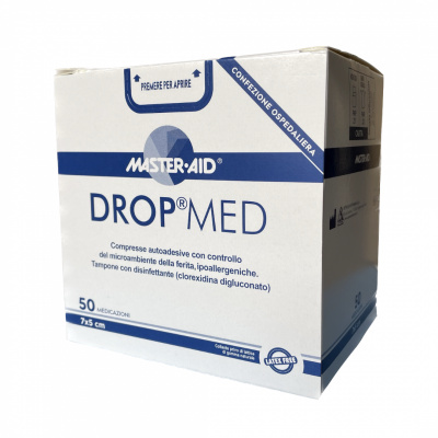 DROP MED Rychloobvaz sterilní antiseptický 7x5 cm 50 kusů