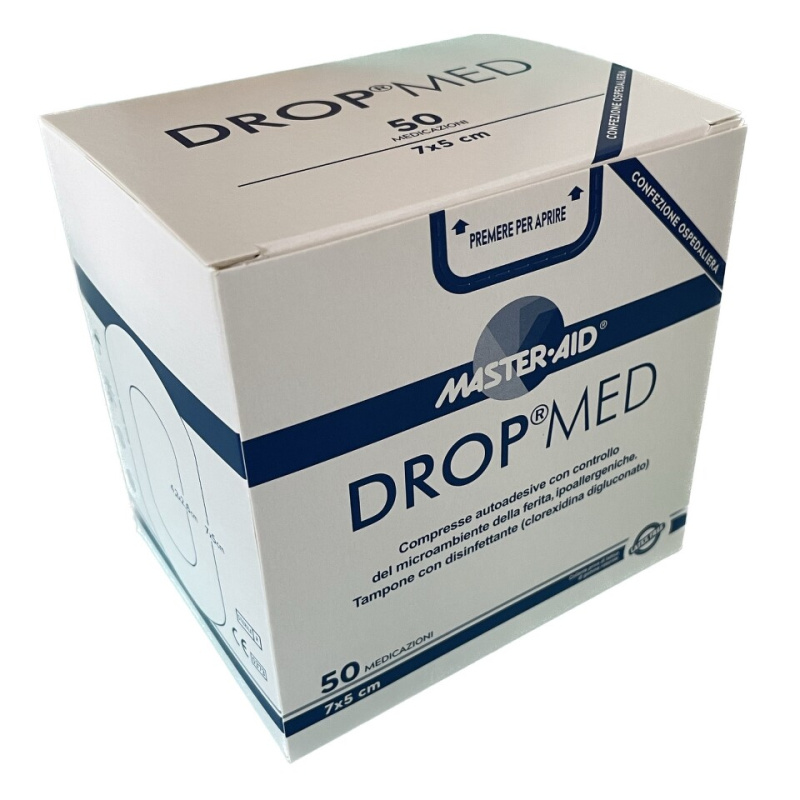DROP MED Rychloobvaz sterilní antiseptický 7x5 cm 50 kusů