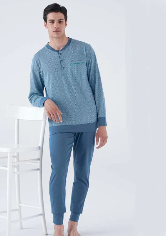 Pánské pyžamo Karelpiu KC8204 3xl Modrá