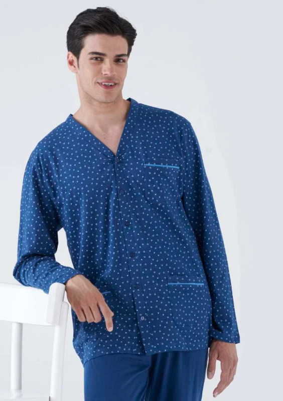 Pánské pyžamo Karelpiu KC8211 Modrá XL