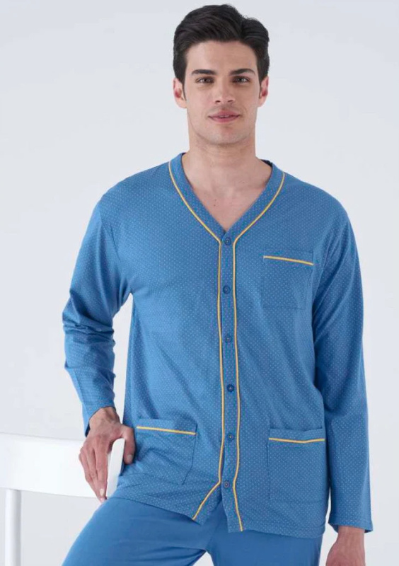 Pánské pyžamo Karelpiu KC8230 3xl Tm. modrá