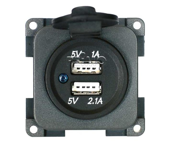 CARBEST Dvojitá nabíjecí zásuvka USB 5V/1A 5V/2,1A