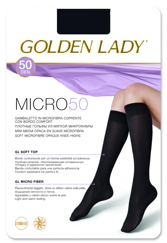 Dámské podkolenky Golden Lady Micro 50 den marrone scuro/odc.hnědá Univerzální