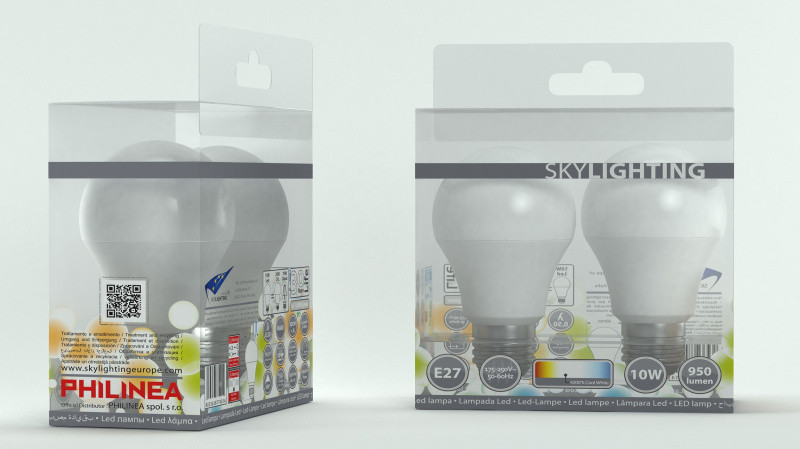 LED žárovka hruška E27 10W 950lm DUOPACK 4200K SKYLIGHTING