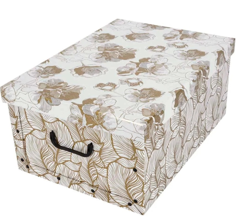 Kartonové úložné box maxi zlaté květy sakury