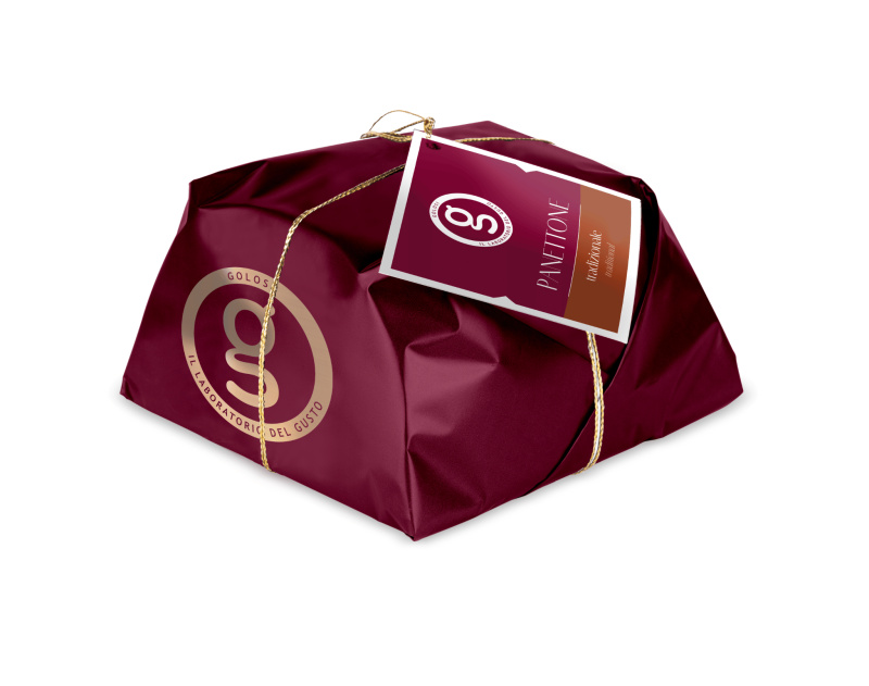 Golosi Panettone tradiční s polevou obohacenou o mandle a zrnka cukru (ručně baleno) 750g