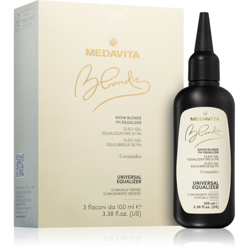 Medavita Blondie Show Blonde neutralizátor pH pro poškozené, chemicky ošetřené vlasy 3x100 ml