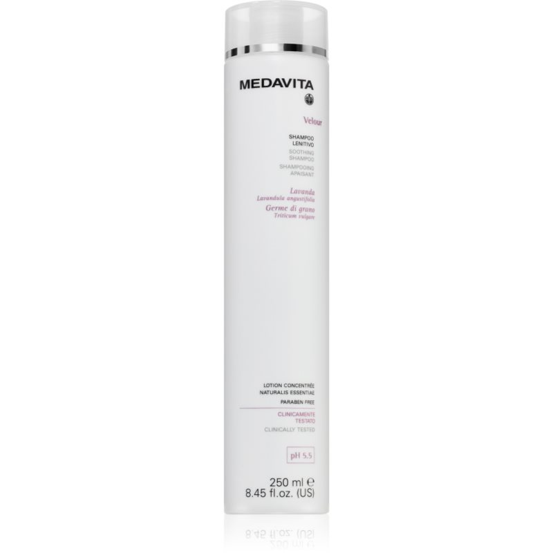 Medavita Velour Soothing Shampoo zklidňující šampon pro citlivou a podrážděnou pokožku 250 ml