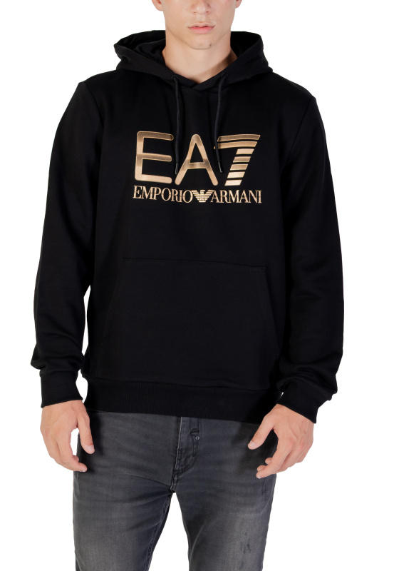 Černá mikina EA7 s kapucí