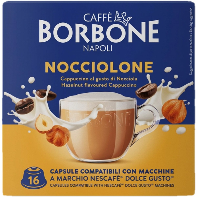 Borbone Cappuccino Nocciolone Dolce Gusto kávové kapsle, oříškové cappuccino