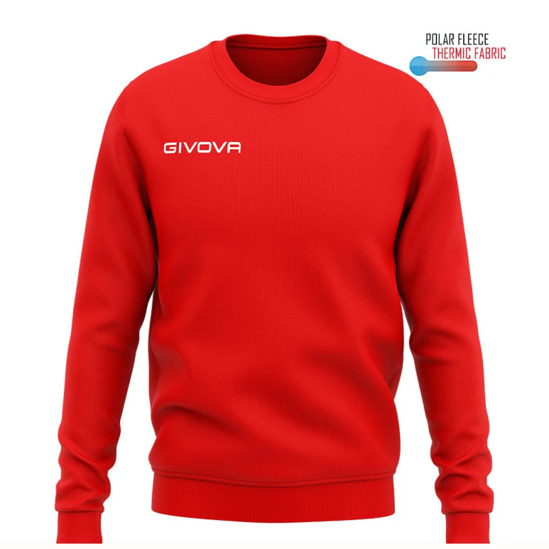Pánská/chlapecká sportovní mikina GIVOVA Crew Neck červená Velikost: 2XS